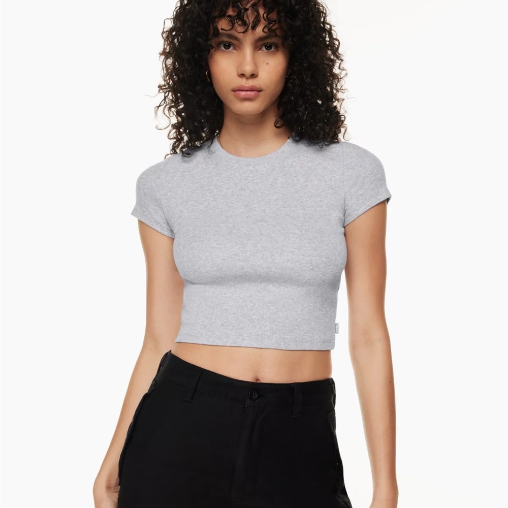 Aritzia TNA Grey crop top